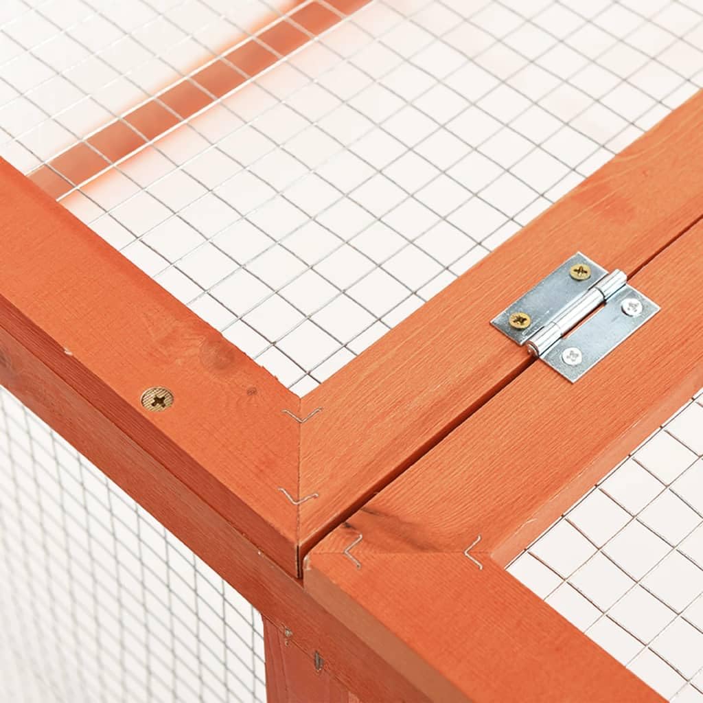 vidaXL Rabbit Hutch - Solid Firwood and Steel Wire - Outdoor Design - Suitable for Small Animals -Easy Assembly- Openable Roof - Cali Prop 65 Warning