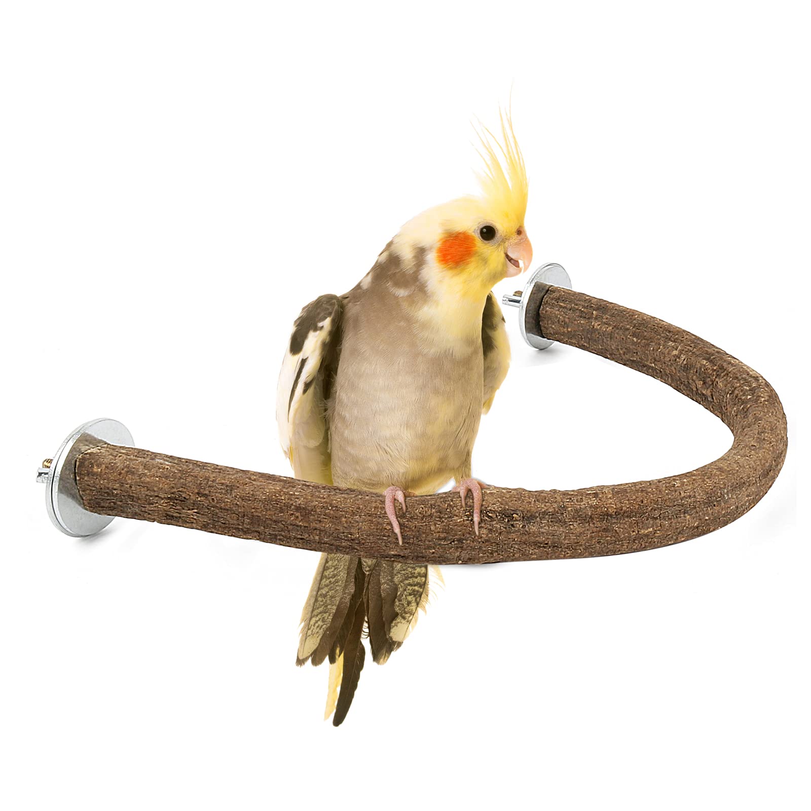 Rypet Parrot Natural Wood Stand Perch, Swing U Shape Natural Parrot Perch, U Shape Bird Chewing Stand Stick, Bird Cage Accessori