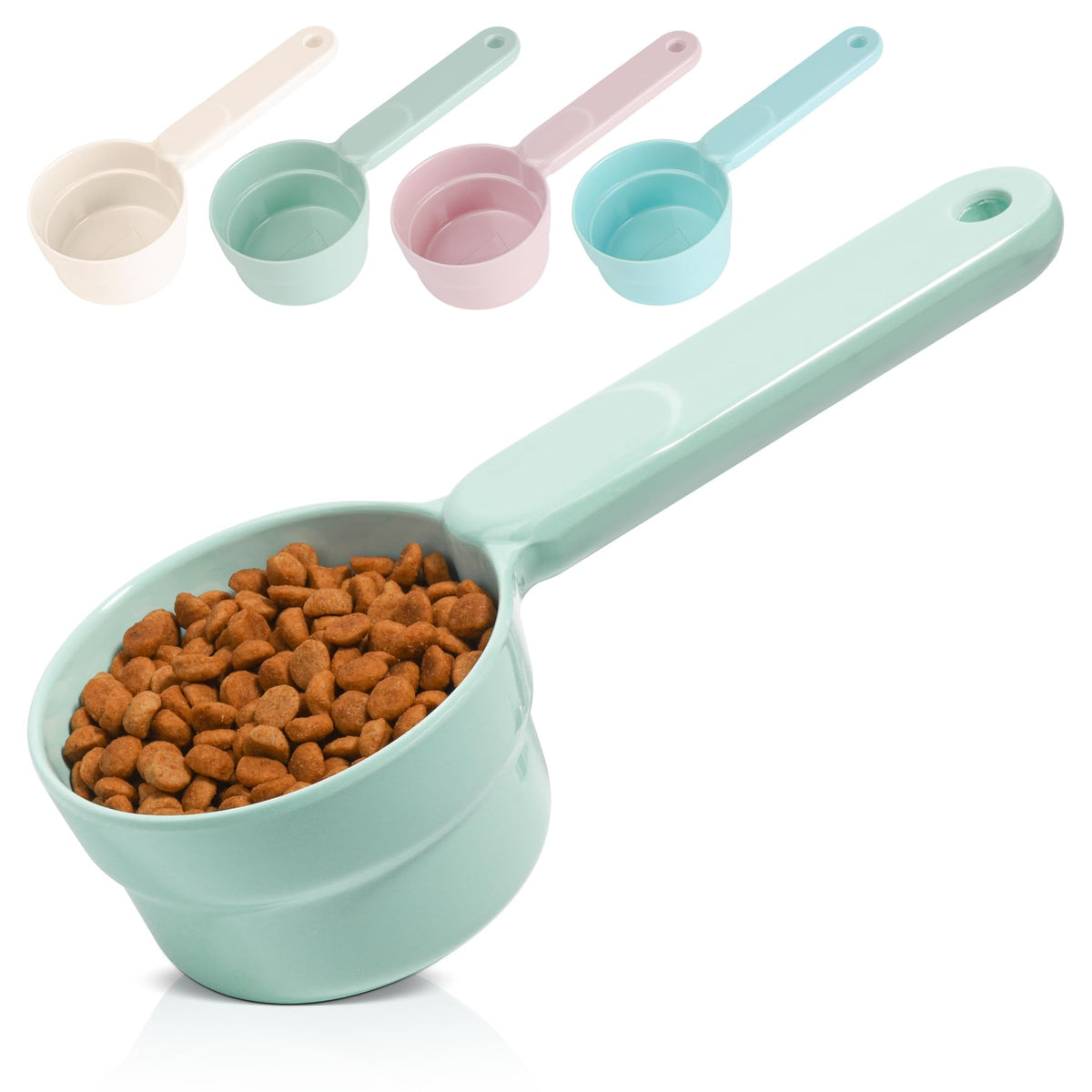 MSBC Melamine Dog Food Scoop - 1 Cup Pet Measuring Cup, Comfortable Long Handle Scoop for Dog, Cat, Ferret and Rabbit Food, Dish