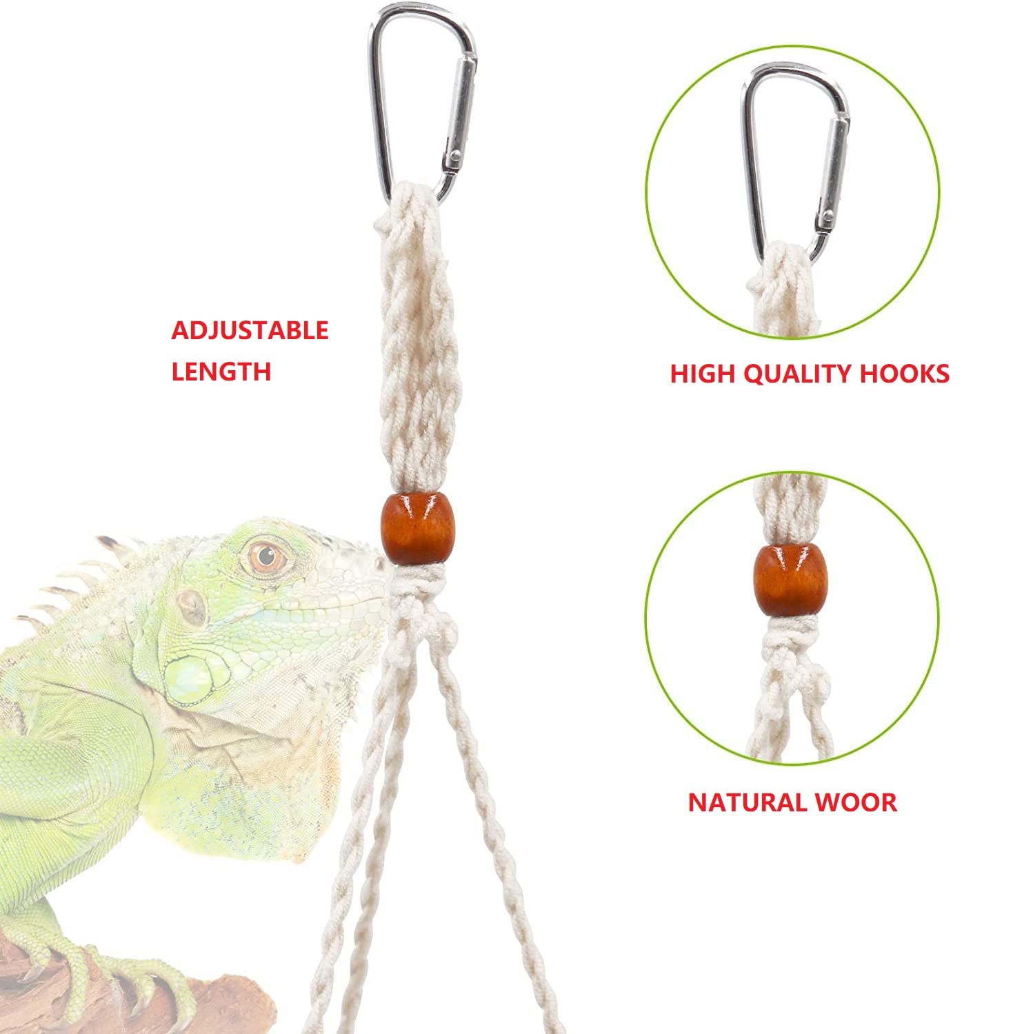 Reptile Hammock Swing Hanging Bed, Reptile Summer Bed For Lizard Bearded Dragon Leopard Gecko Parrots Squirrel Chameleon (Colour