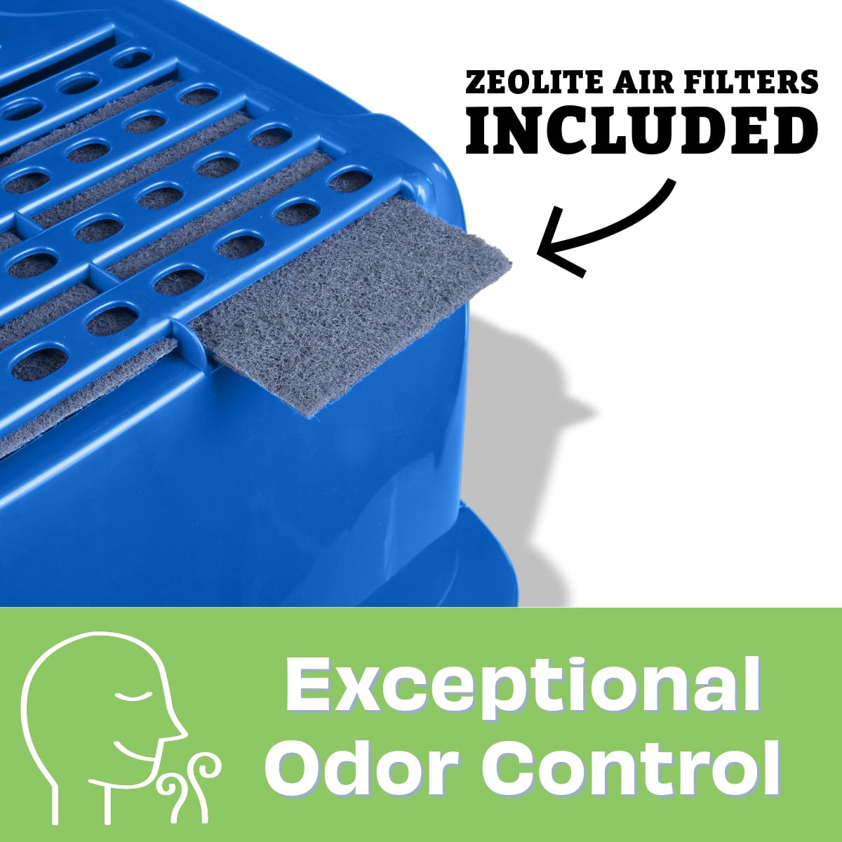 Van Ness Pets Odor Control Extra Large, Giant Enclosed Cat Pan With Odor Door, Hooded, Blue, Cp7