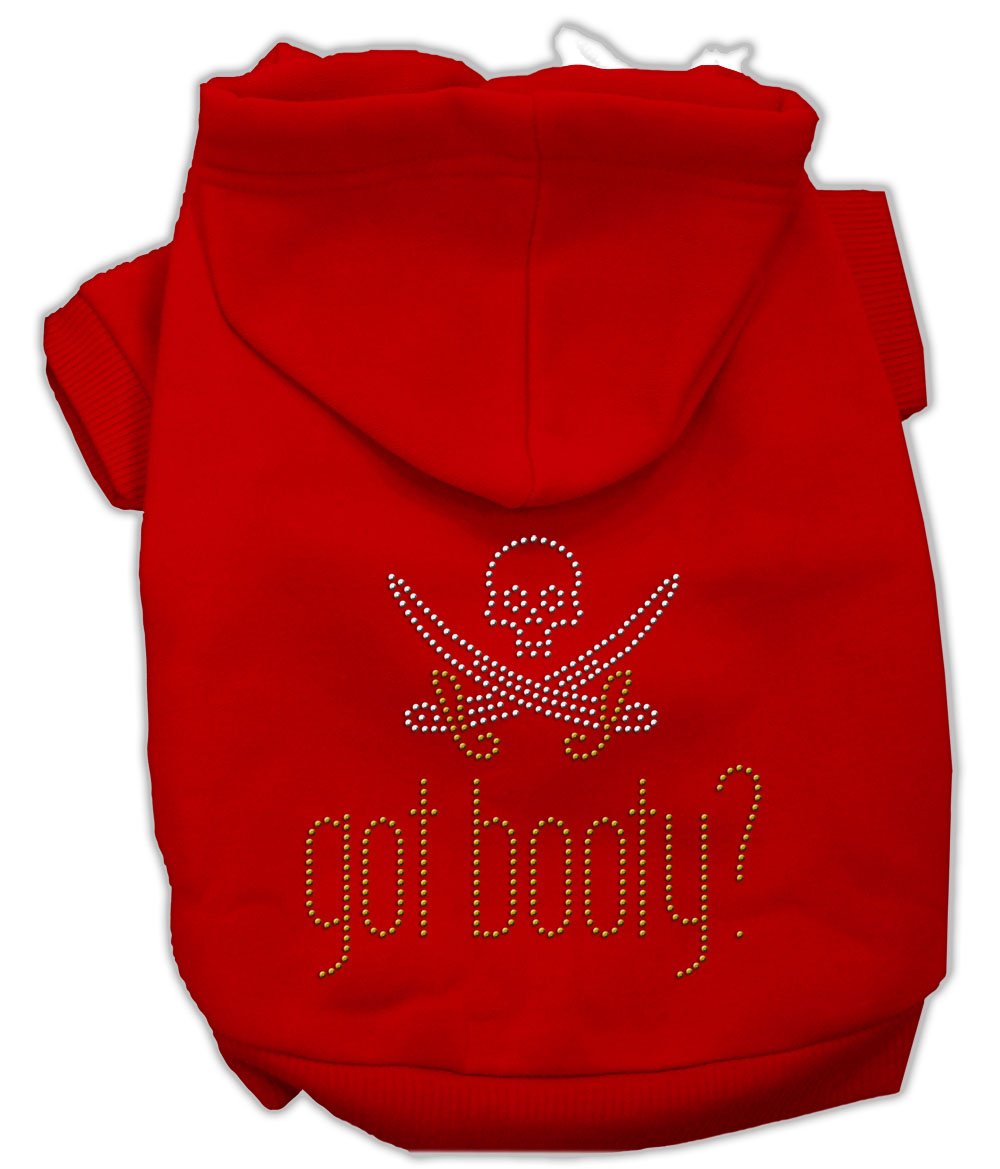 Pet, Dog & Cat Hoodie Rhinestone, &quot;Got Booty?&quot; Red LG (10-14 lbs.)