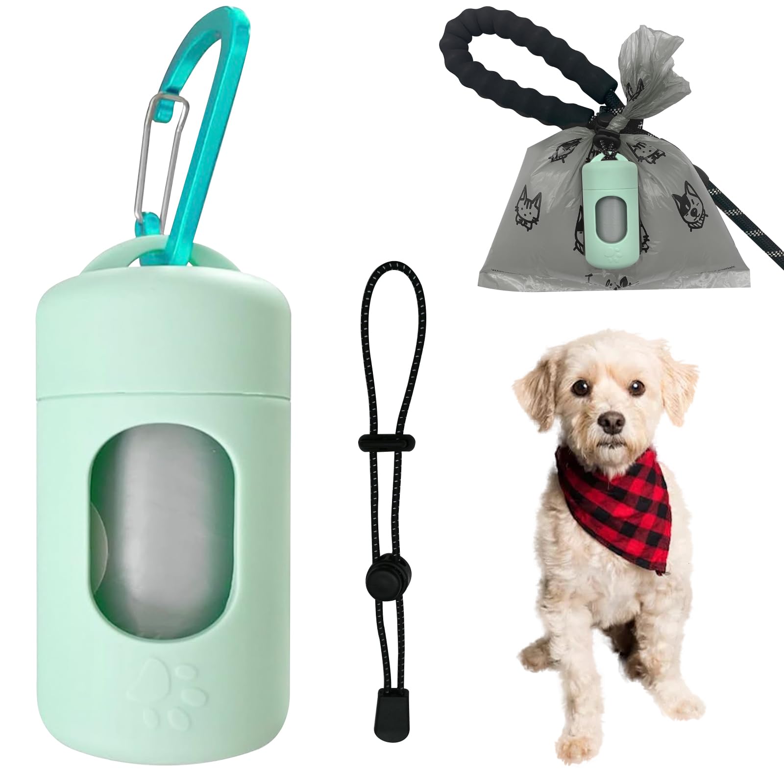 Dog Poop Bag Dispenser For Leash With Snap Clip, Skin-Friendly Texture Waste Bag Holder For Dog Walks And Cats, Pets Litter Bag