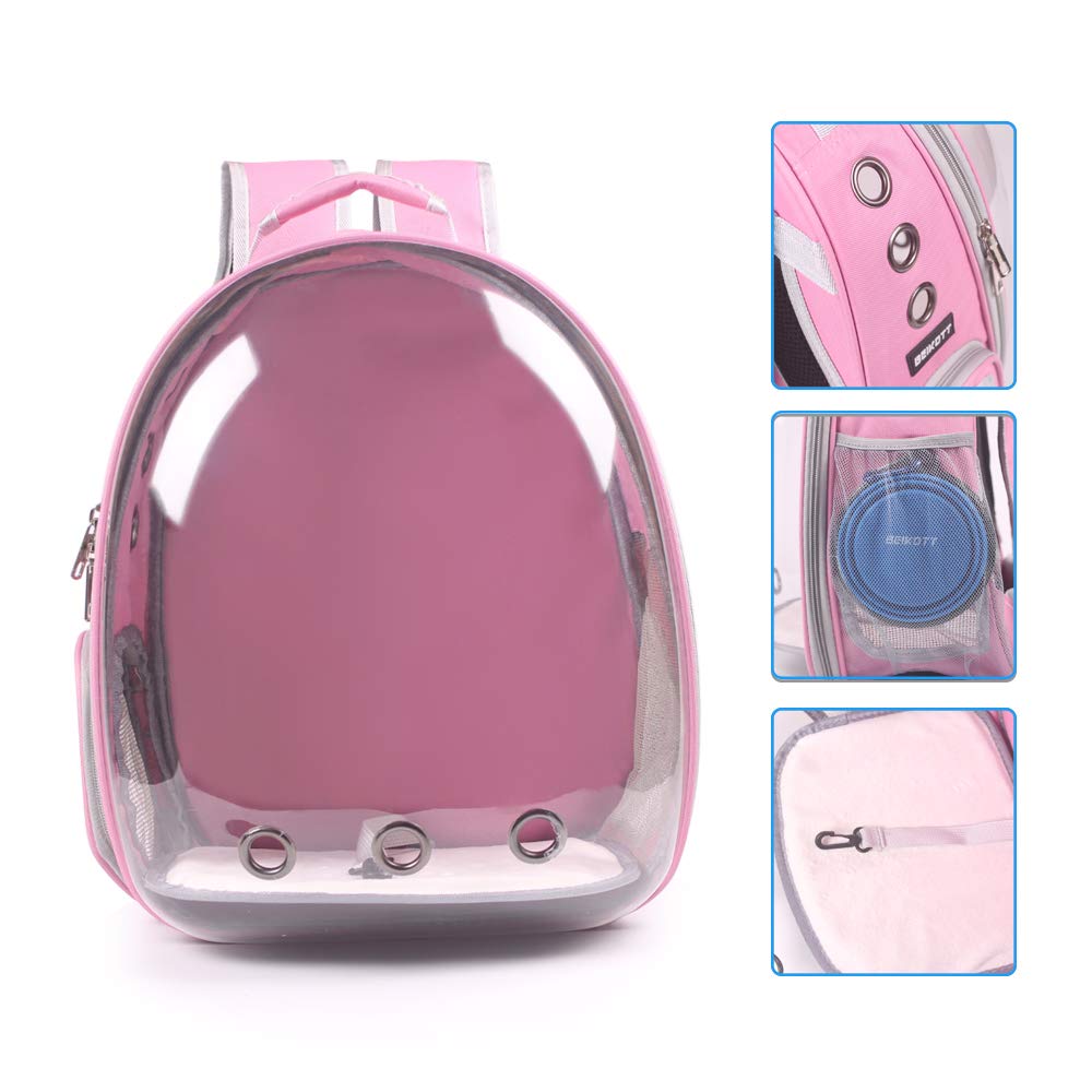 Beikott Cat Backpack Carriers Bag, Dog Backpack, Pet Bubble Backpack For Small Cats Puppies Dogs Bunny, Airline-Approved Ventilate Transparent Capsule Backpack For Travel, Hiking And Outdoor Use