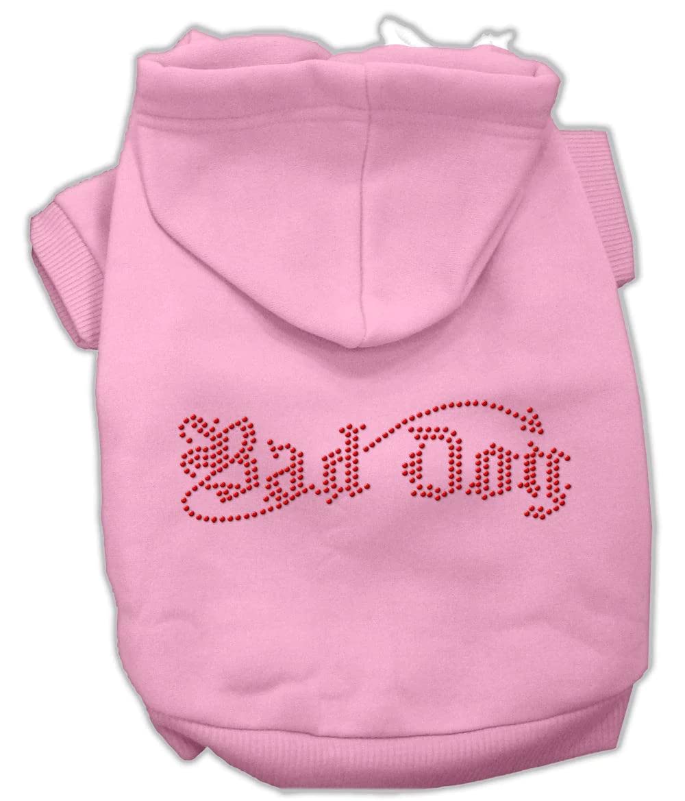 Pet, Dog & Cat Hoodie Rhinestone, &quot;Bad Dog&quot; Cream XS (0-3 lbs.)