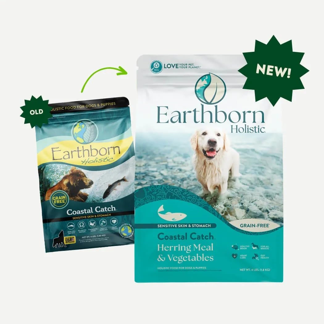 Earthborn Holistic Coastal Catch Dry Dog Food - with Herring Protein - Grain Free - Made in USA, 25 lb
