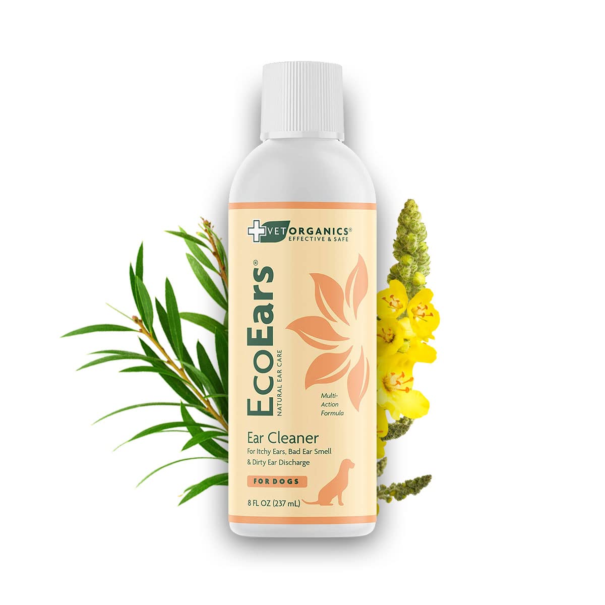 EcoEars Dog Ear Cleaner. Natural Multi-Action Formula. for Bad Discharge & Smell. Naturally Removes Foreign Matter and Cleanses 