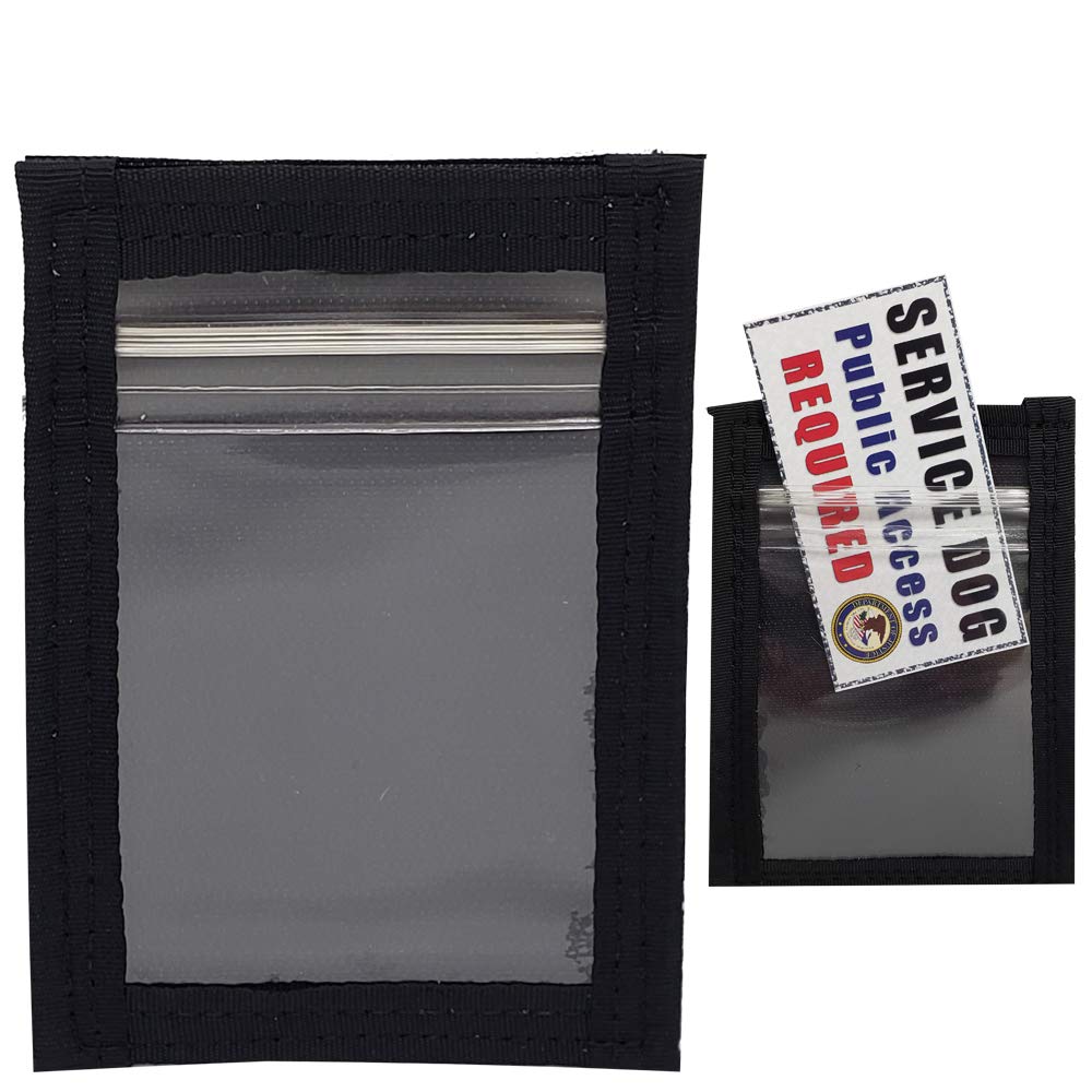 Activedogs Service Dog Velcro Id Carrier Holder For Standard Size Handler & Working K9 Identification Cards W/Clear Vinyl Window