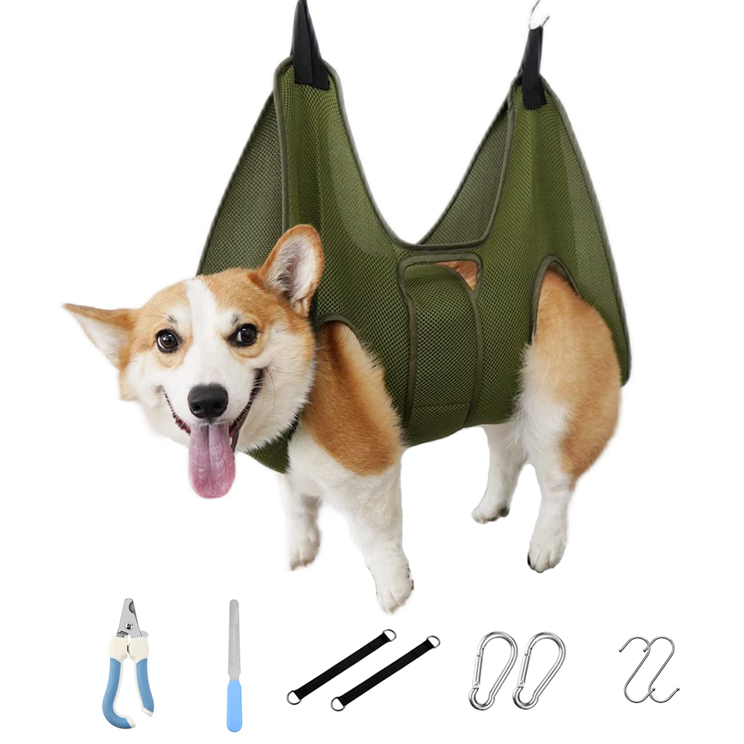 Mklhgty Pet Dog Grooming Hammock Harness for Cats & Dogs, Breathable Dog Grooming Helper for Trimming Nail and Ear/Eye Care, Dog