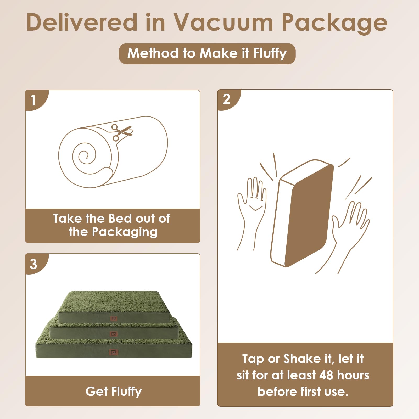 Eheyciga Orthopedic Foam Dog Bed, Medium, 30'L X 20'W X 3.5'Th, Dark Green