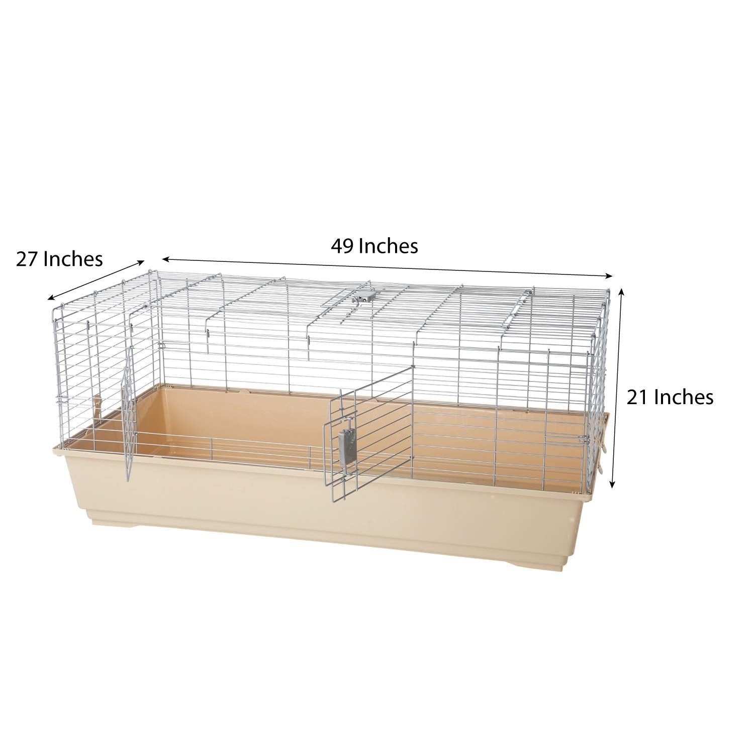 Amazon Basics Top Access Small Animal, Rabbit & Guinea Pig Cage, Ferret Cage Habitat With Accessories, Jumbo, Multicolor, 48.6''