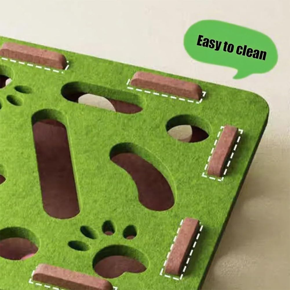 Cat Scratch Puzzle Enrichment Box,Cat Nail File Scratcher Enrichment Box with 3 Bell Balls,Nail File Stress Free Alternative to