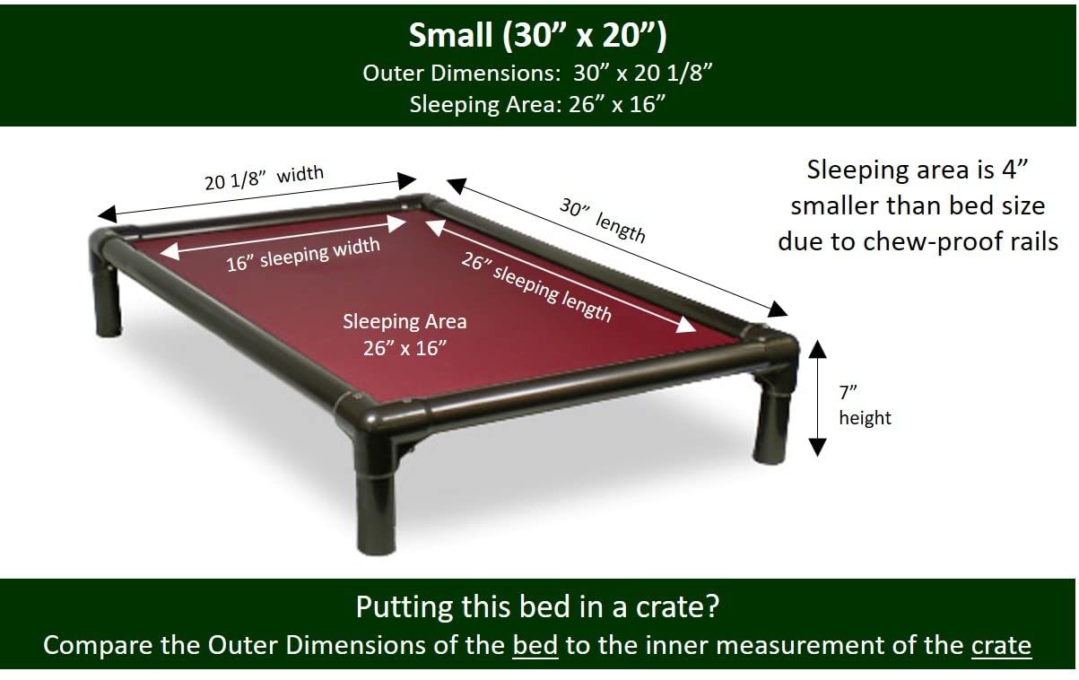 Kuranda Chewproof Dog Bed - Walnut PVC - 30'' x 20'' - Heavy Duty Vinyl - Burgundy