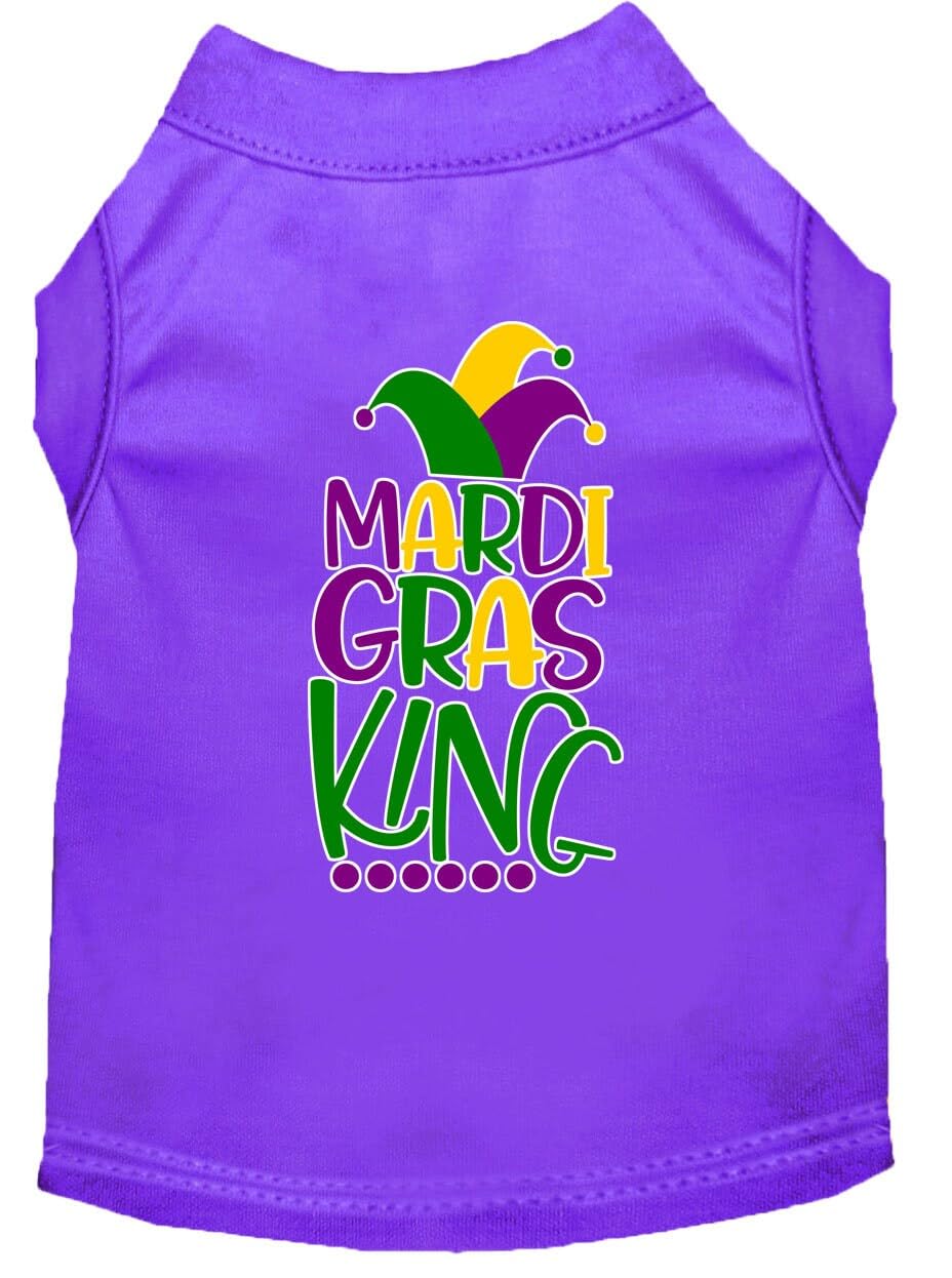 Mirage Pet Product Mardi Gras King Screen Print Mardi Gras Dog Shirt Purple XS