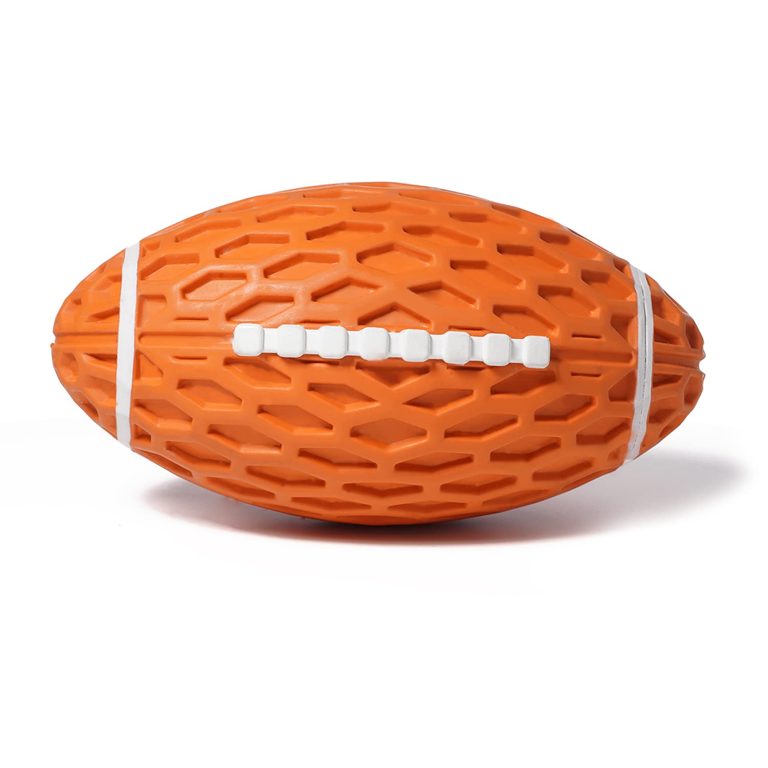 Dog Toys Ball Pet Squeaky Toys Rubber Floating Football, Interactive And Trainning Durable Chew Toys For Fetching Games For Agressive Chewer(Orange)
