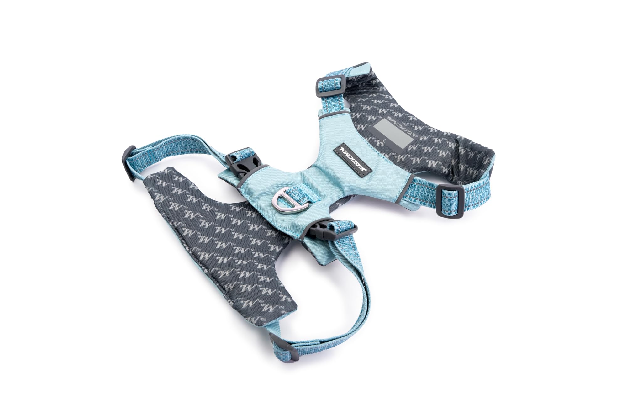 Winchester Pet No-Pull Adjustable Soft Padded Dog Vest Harness with Reflective Stitching, Aqua Haze, Small