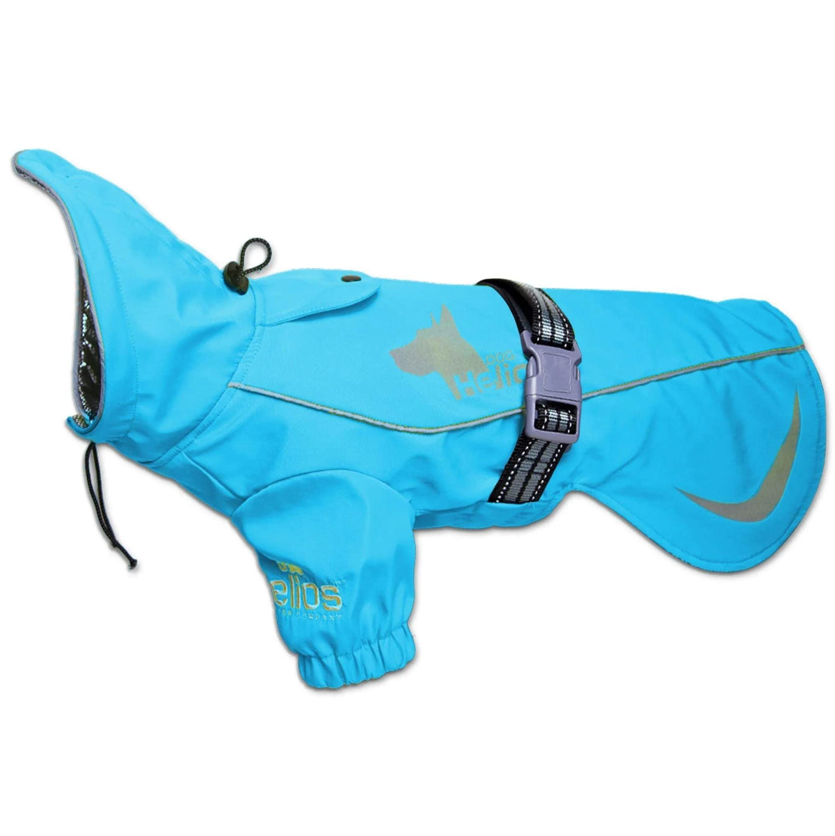 Dog Helios 'Ice-Breaker' Extendable Hooded Dog Coat w/ Heat Reflective Tech, Large, Blue