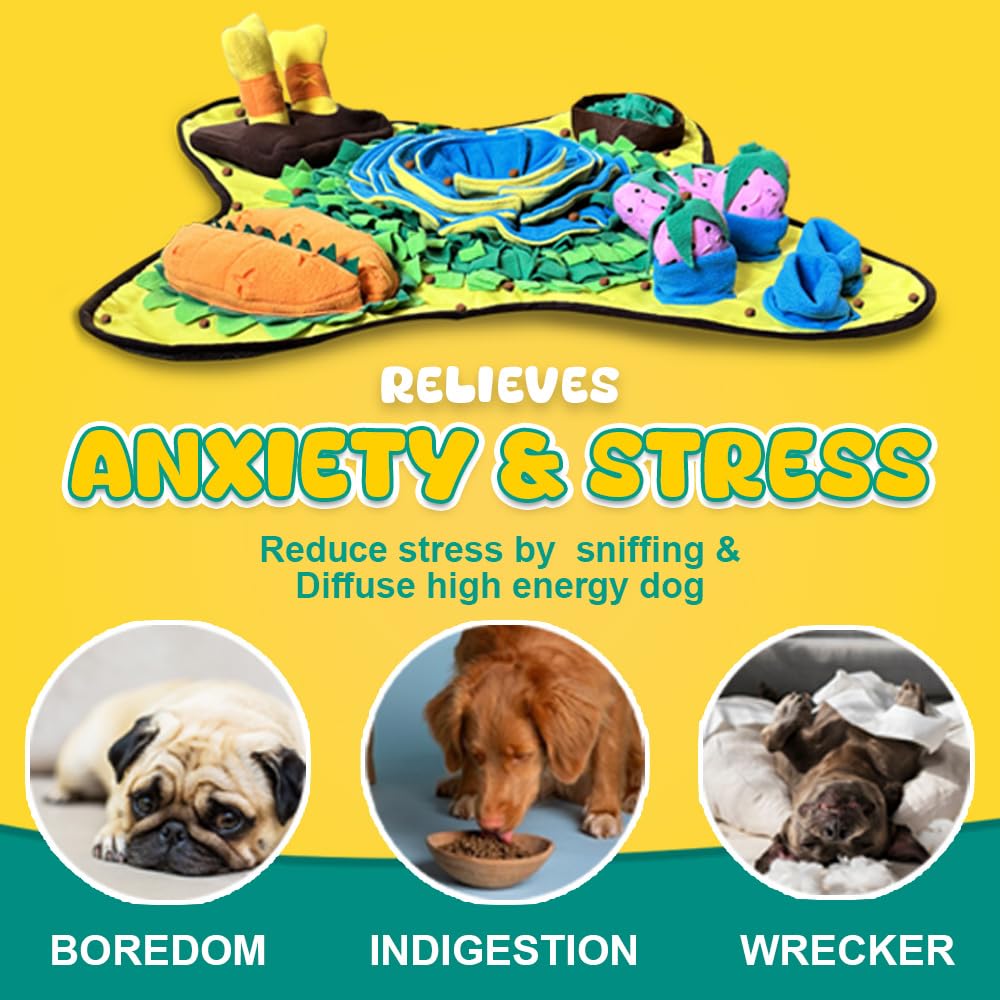 Murve Snuffle Mat For Dogs Large Size 28.7 X 28.7 In. Tire Your Dogs Out Activity Mat For Boredom And Stimulation, Higher Entert