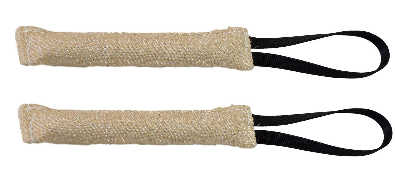 Bundle Of 2 Jute Tug Toy 1.5'' X 10'' 1 Handle Redline K9