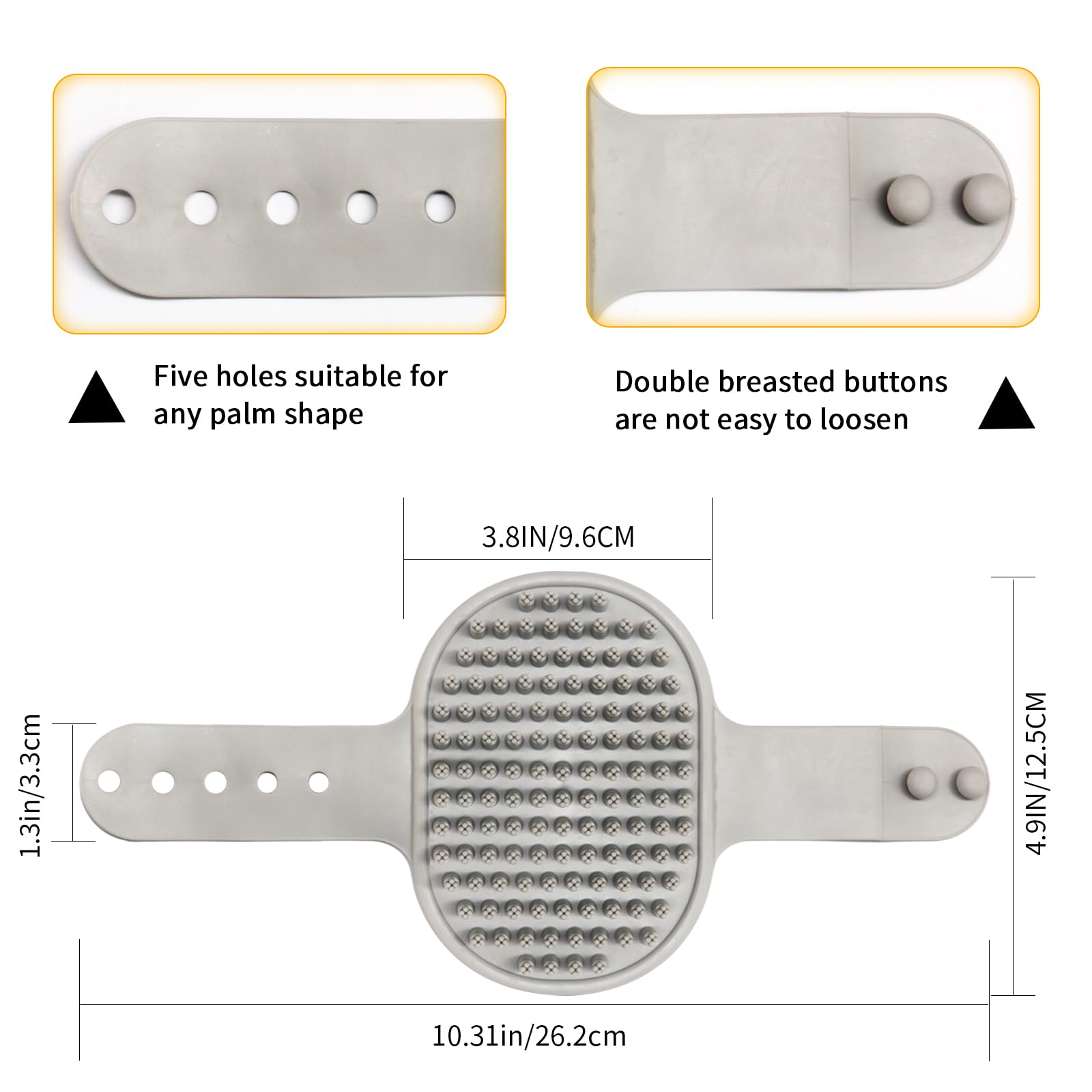 Dsoe Dog Bath Brush | Dog Grooming Brush, Dog Shampoo Massage Bath Brush Comb With Adjustable Loop Handle For Grooming Short And