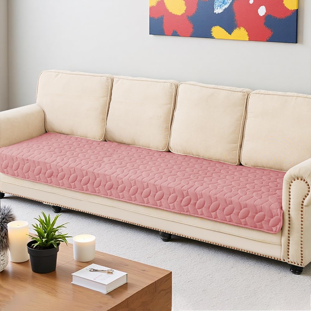 Ameritex Waterproof Pet Bed Cover Anti-Slip Dog Bed Blanket for Sofa and Furniture Waterproof New Pattern Design (Pink, 30x90 In