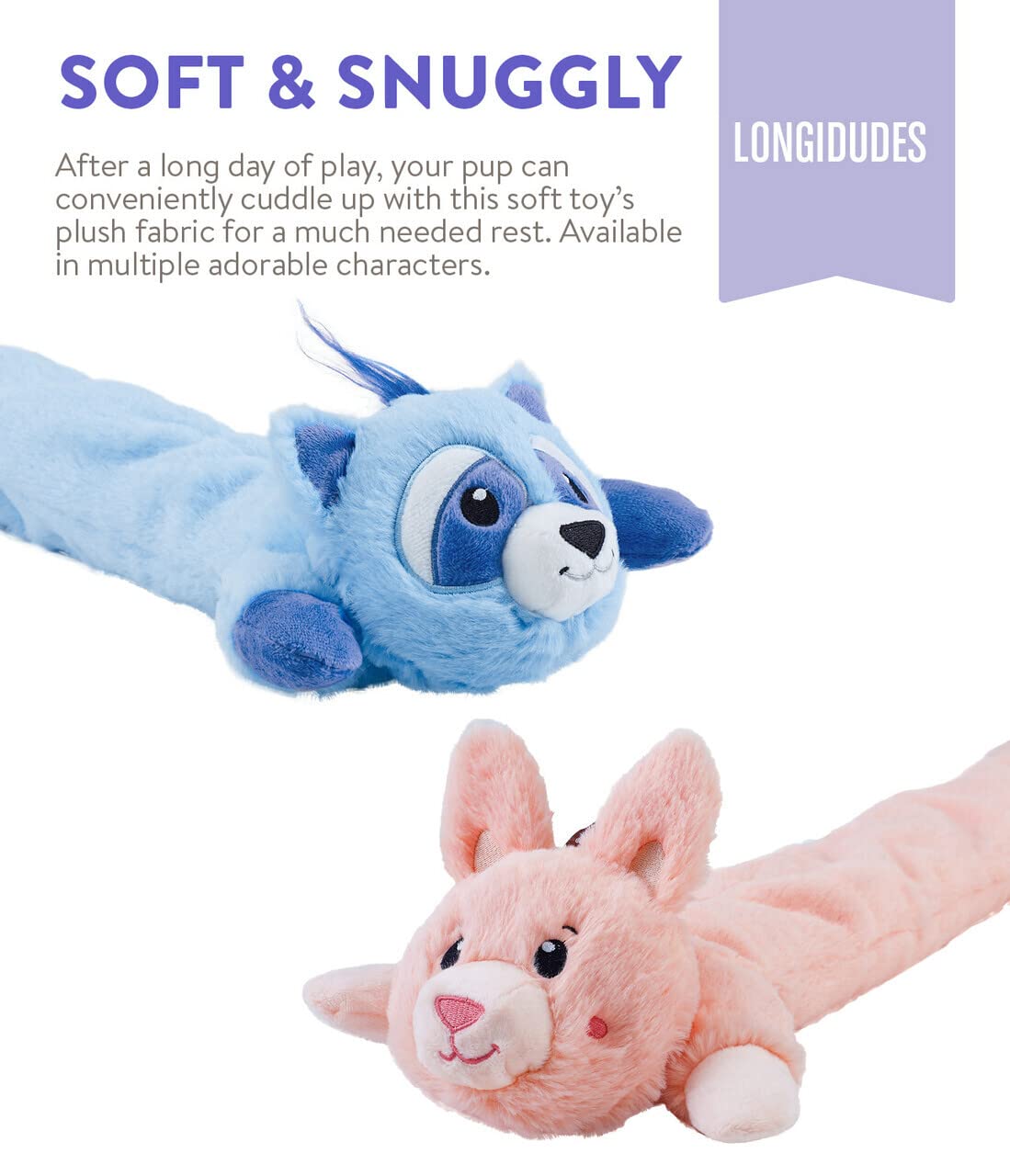 Outward Hound Longidudes Rabbit Plush & Squeaky Dog Tug Toy