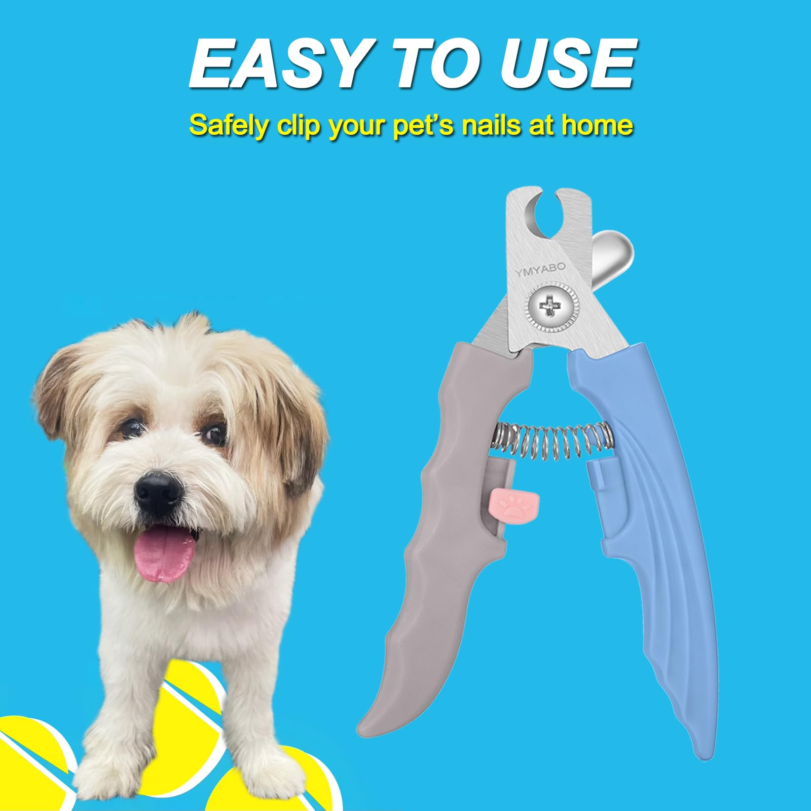 Ymyabo Pet Nail Clipper,Dog Nail Trimmers Safety Guard To Aviod Over Cutting,Puppy Cat Claw Trimmer,With Free Dog Comb Nail File