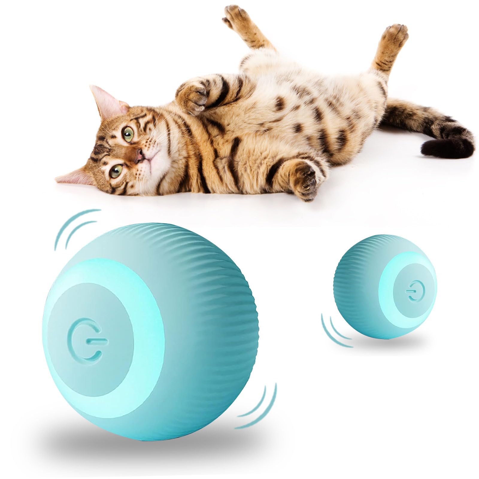 Hengbird 2.0 Cat Toy Electric Cat Ball With Led Light, Automatic 360 Degree Rollball Interactive Cat Toy With Usb Rechargeable I