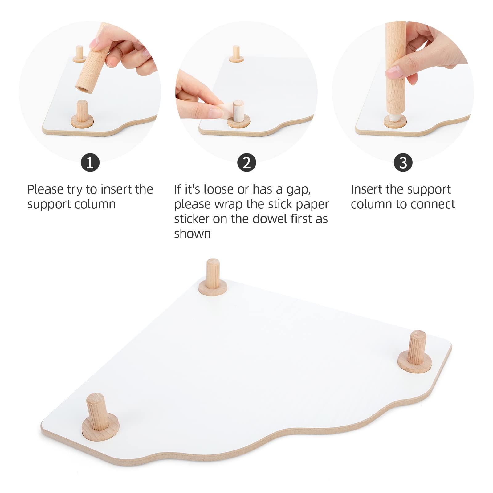 Niteangel Hamster Play Wooden Platform For Dwarf Syrian Hamsters Gerbils Mice Degus Or Other Small Pets (Triangle - 5.9'' Height, White)