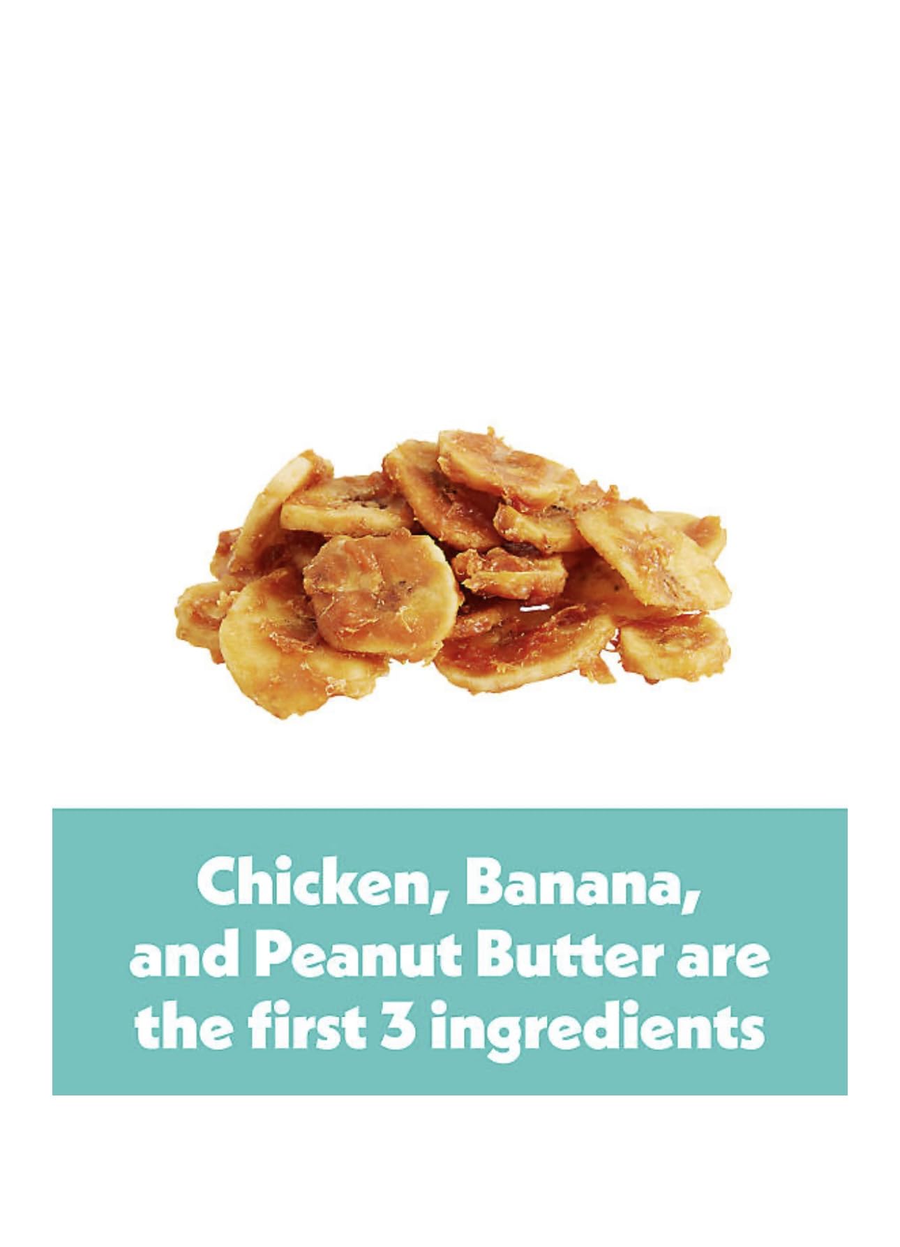 Wiggles & Wags Dipped Slices Dog Treats, Banana with Chicken & Peanut Butter Flavor, Soft and Chewy - 6 oz