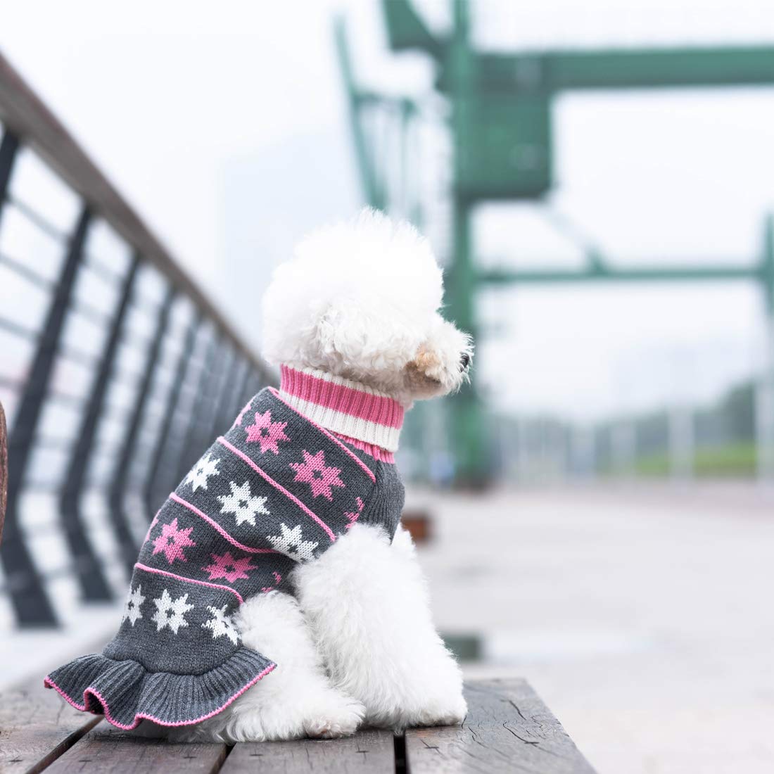 Kyeese Dog Sweater Dress For Large Dogs Turtleneck Dog Sweaters Knit Pullover Warm For Winter