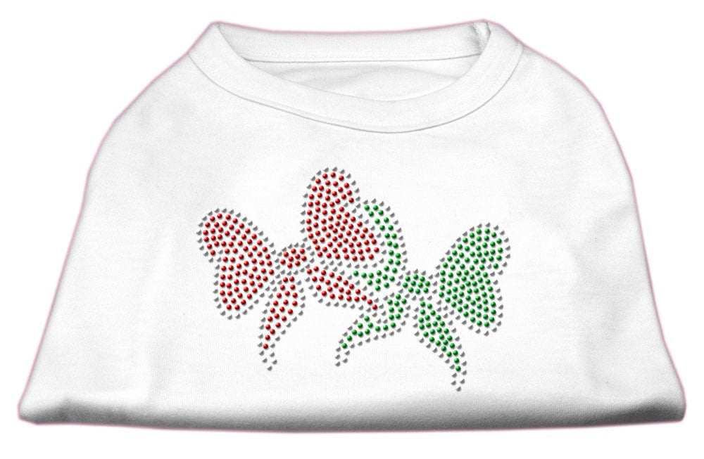 Mirage Pet Products Christmas Bows Rhinestone Shirt White S (10)