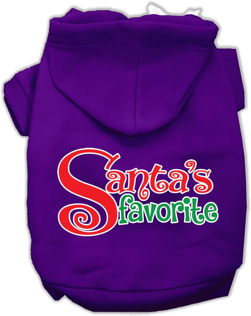 Mirage Pet Products Santa'S Favorite Screen Print Pet Hoodie, X-Small, Purple