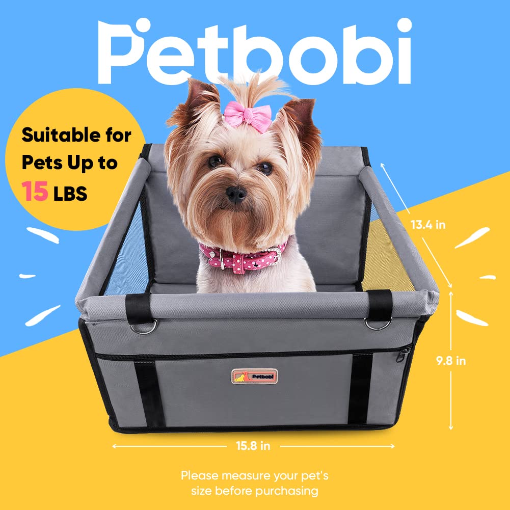 Petbobi Small Dog Car Seat, Dog Car Booster Seat For Small Medium Dogs 5-15 Lbs, Foldable Front Seat Safety With Sturdy Pvc Tube