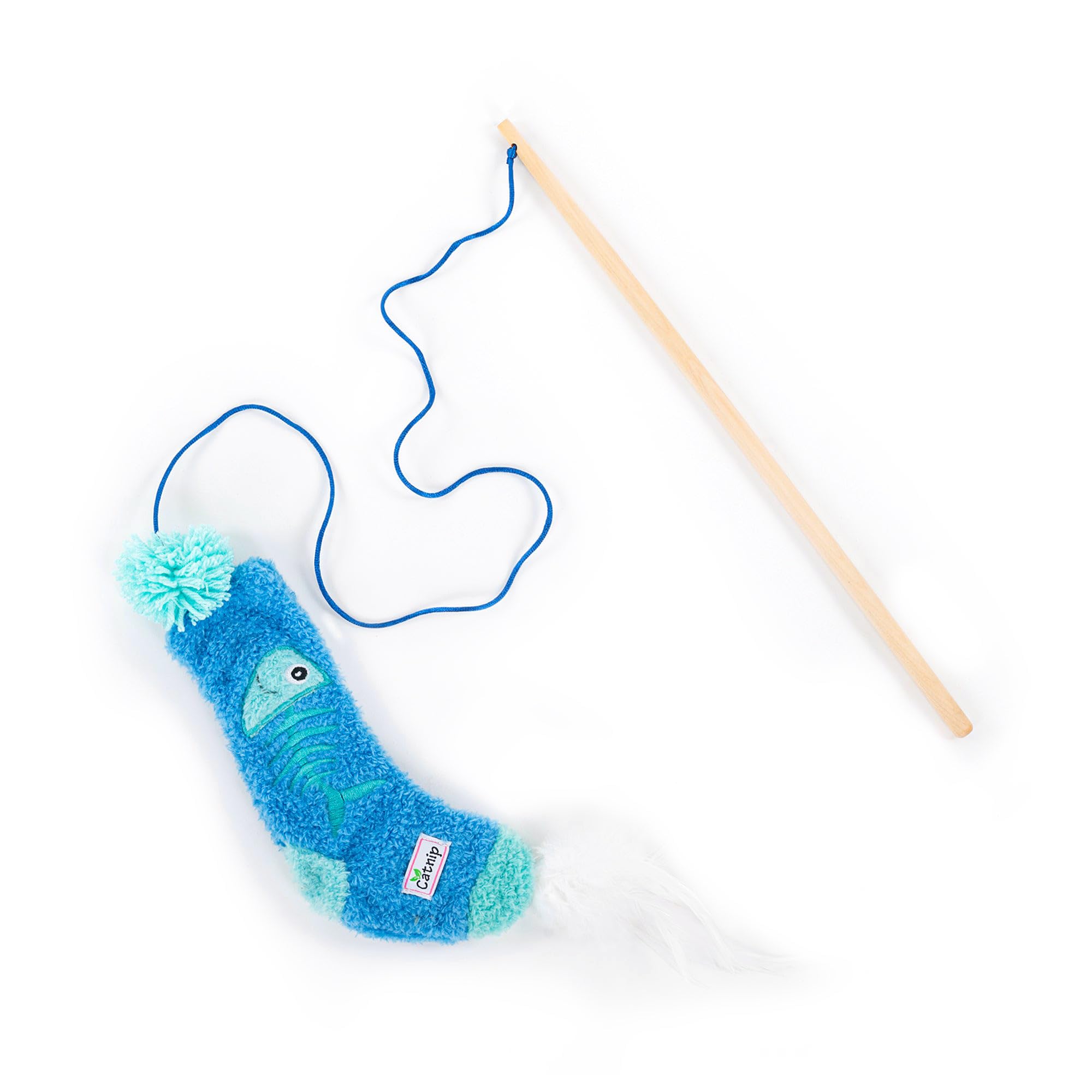 Huft Fishin Socks Wand Cat Toy With Catnip
