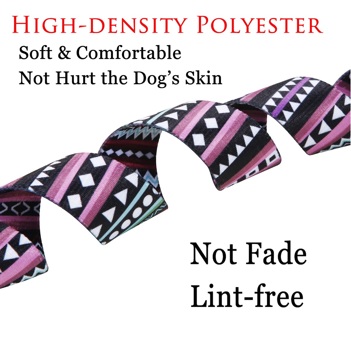 Mihqy Dog Collar And Leash Set With Bohemia Floral Tribal Geometric Patterns - Soft Ethnic Style Collar Adjustable For Small Medium Large Dogs(Bohemian Purple Set,M)