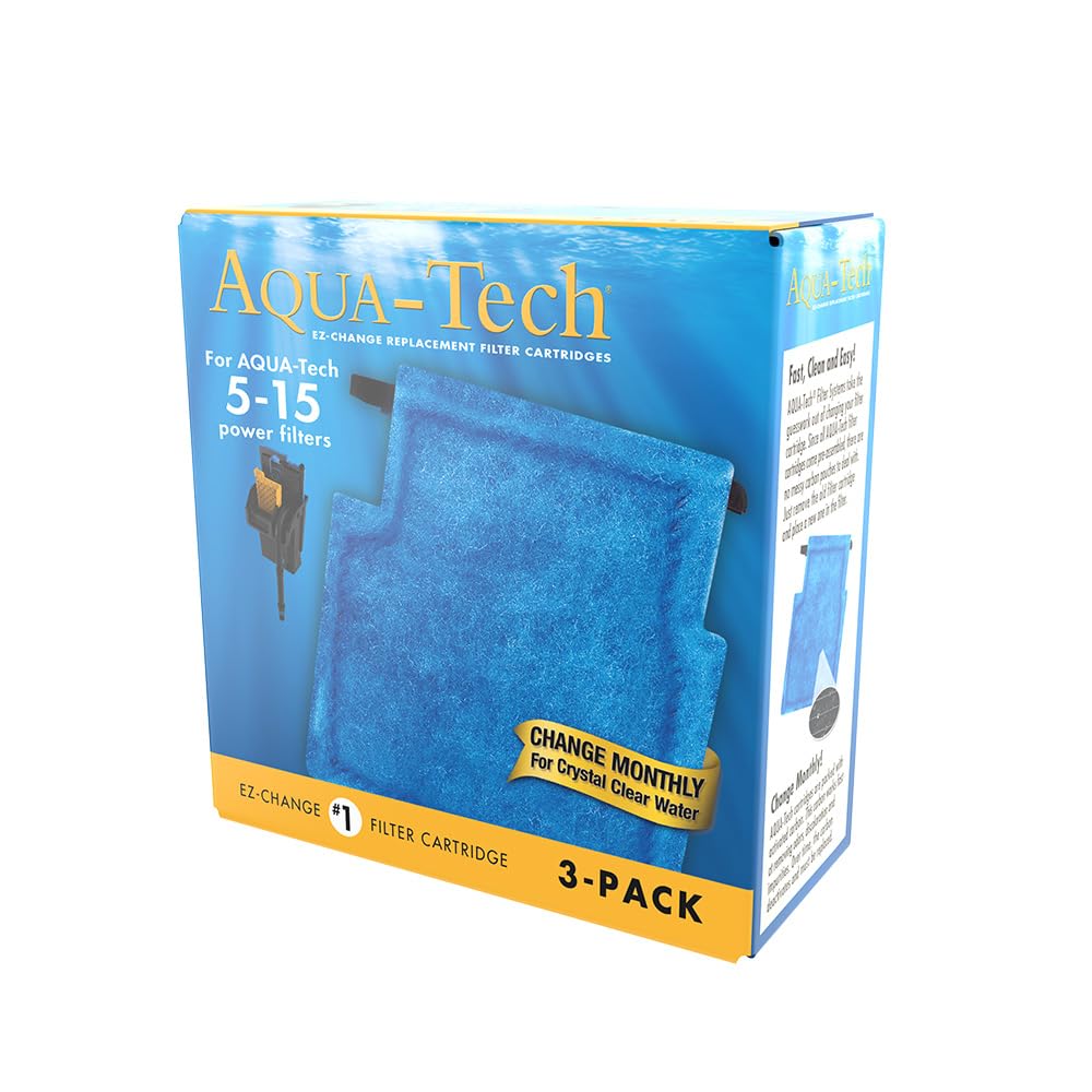 AQUA-TECH EZ-Change No.1 Aquarium Filter Cartridge 3-Pack for 5-15 Power Filters