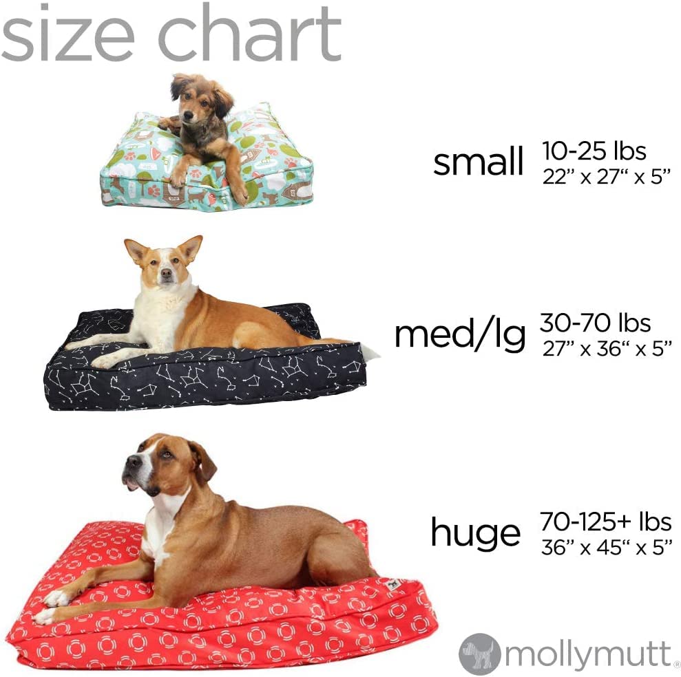 Molly Mutt Huge Dog Bed Cover -Landslide Print - Measures 36”X45”X5’-100% Cotton - Durable - Breathable - Sustainable - Machine Washable Dog Bed Cover
