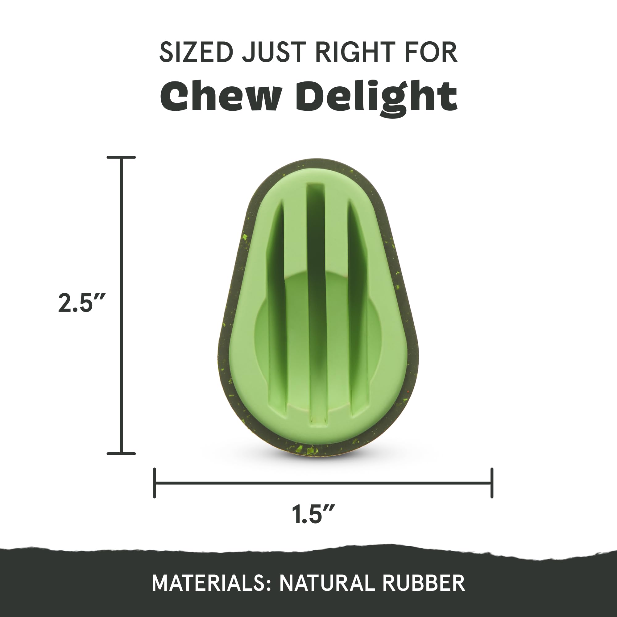 Barkbox Avocadoggo Dog Toy | Natural Rubber, Wobble Shape, Perfect For Peanut Butter & Dishwasher Safe | Dog Toy For Aggressive