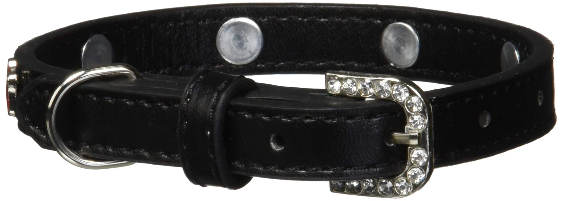 Dog, Puppy & Pet Widget Fashion Collar, &quot;Red Bone&quot; Black 14