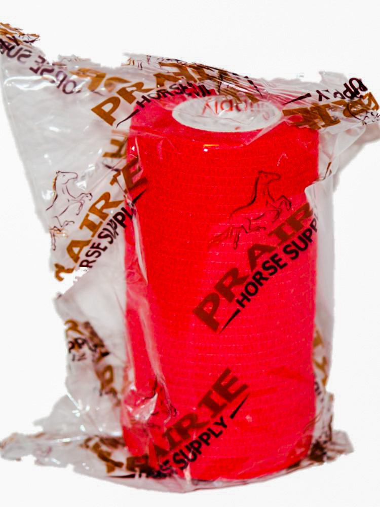 Vet Wrap Tape (Red) (2 Pack) (2 Inch x 15 feet) Self Adhesive Adherent Adhering Cohesive Flex Self Stick Bandage Grip Roll Dog C