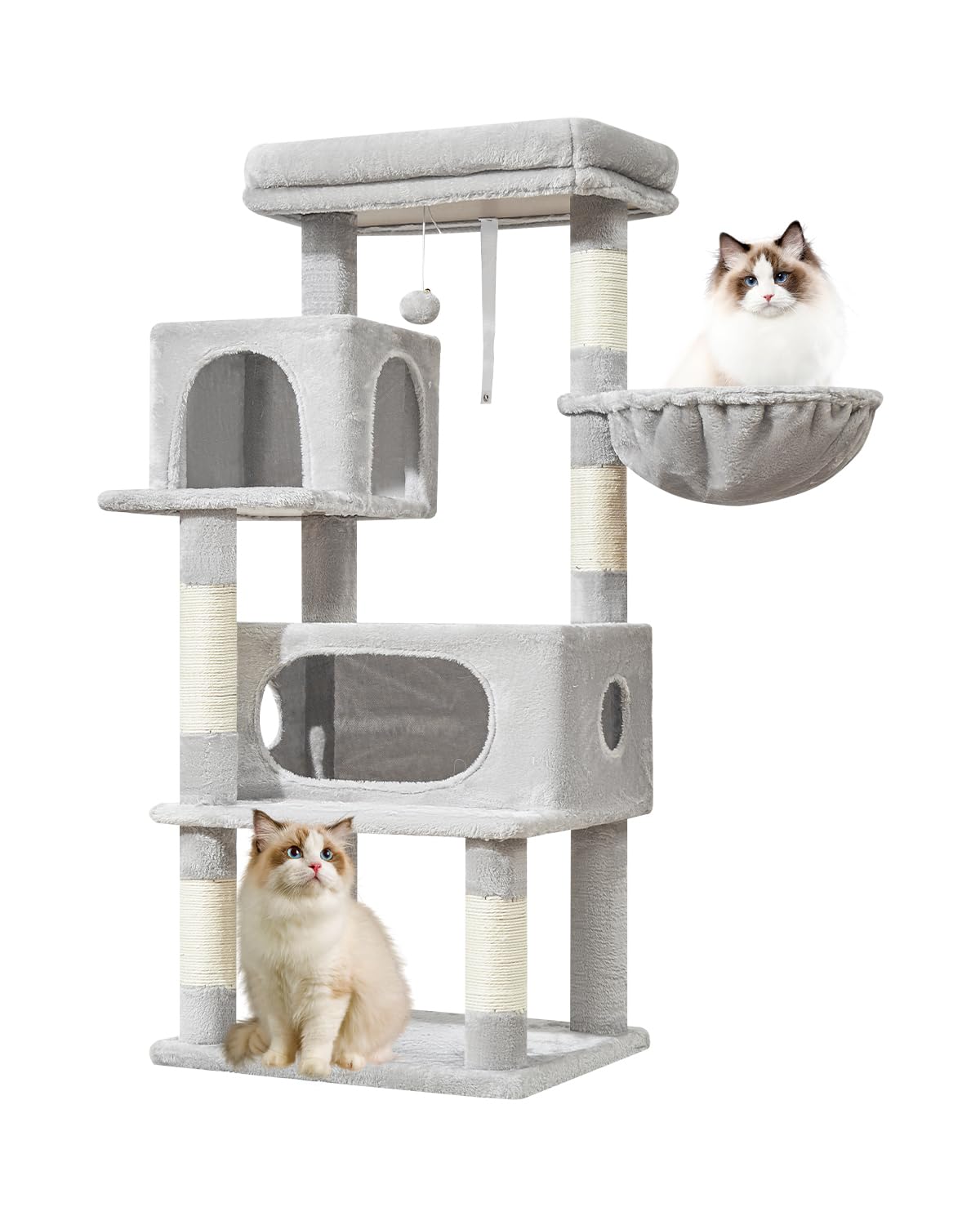 Taoqimiao Cat Tree,49-Inch Cat Tower For Indoor Cats,2 Luxurious Cat Condo With Adjustable Large Hanging Baskets And Large Luxur