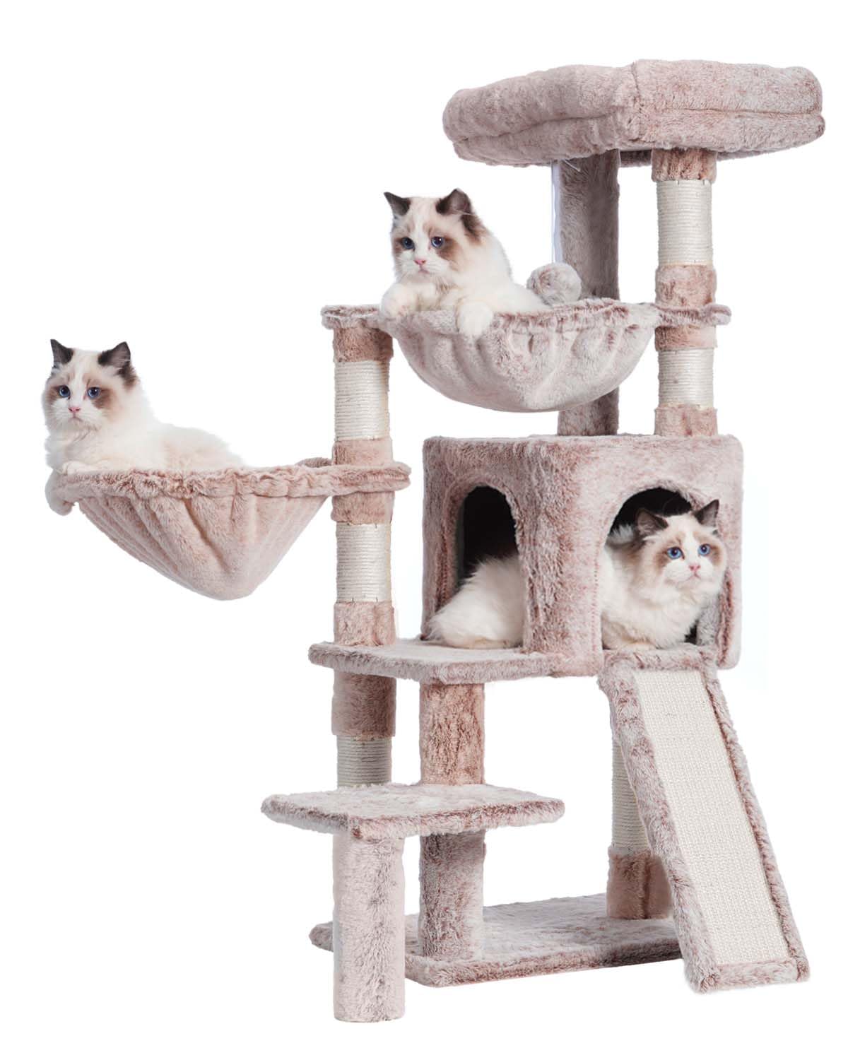 Gitelsnour Cat Tree for Small Cats/Kitten, Cat Tower with condo, 2 Baskets, Platform, Scratch Board, Cat Scratching Posts for In