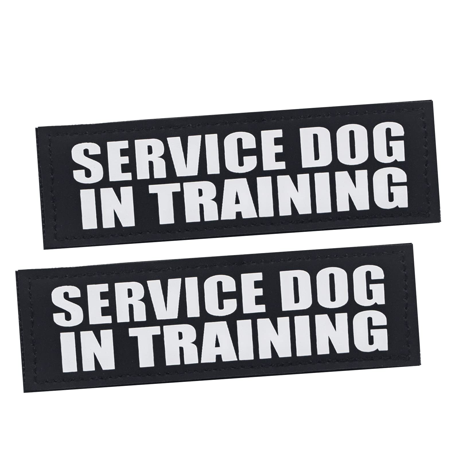 Service Dog Patches, 2Pack Black Removable Vest Patch For Dogs, Dog Patches With Hook Backing For Harness, Service Dog In Traini