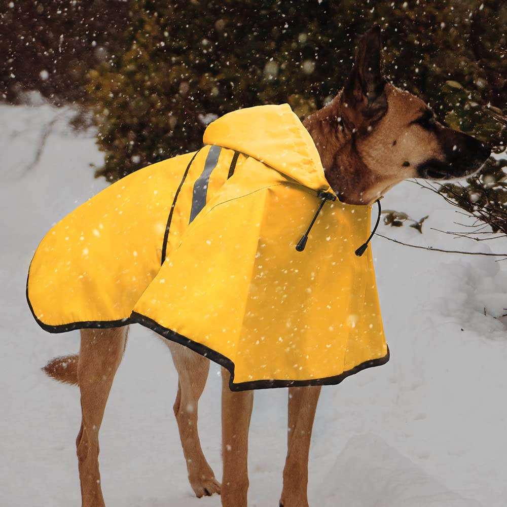 Candofly Dog Raincoat Hooded Poncho - Adjustable Waterproof Dog Rain Jacket Lightweight Reflective Dog Rain Coat Pet Slicker For Large Dogs (X-Large, Yellow)