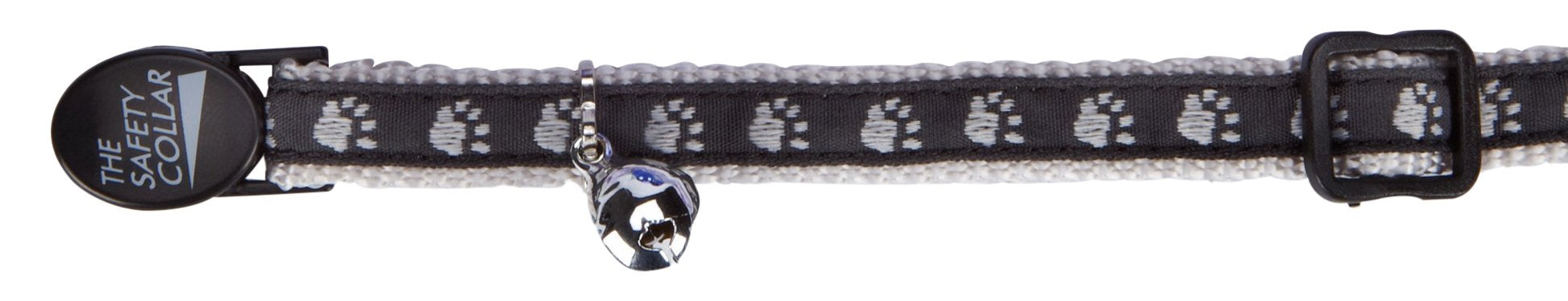 Meow Town Two-Tone Pawprint Cat Collar, 3/8-Inch, Pink