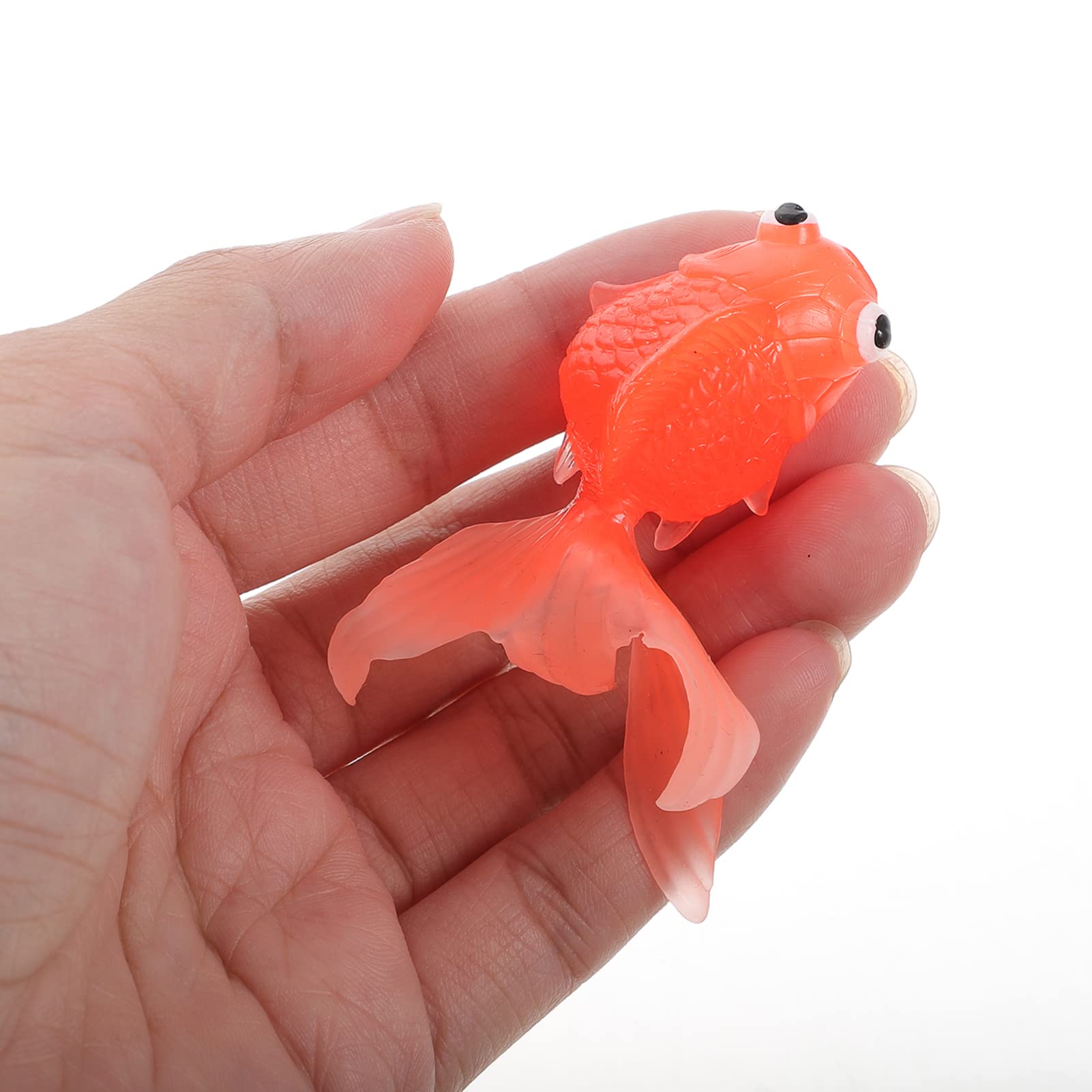 Kisangel Floating Fish 10pcs Miniature Goldfish Artificial Swimming Goldfish Rubber Goldfish Toy Fish Emulation for Aquarium Fis