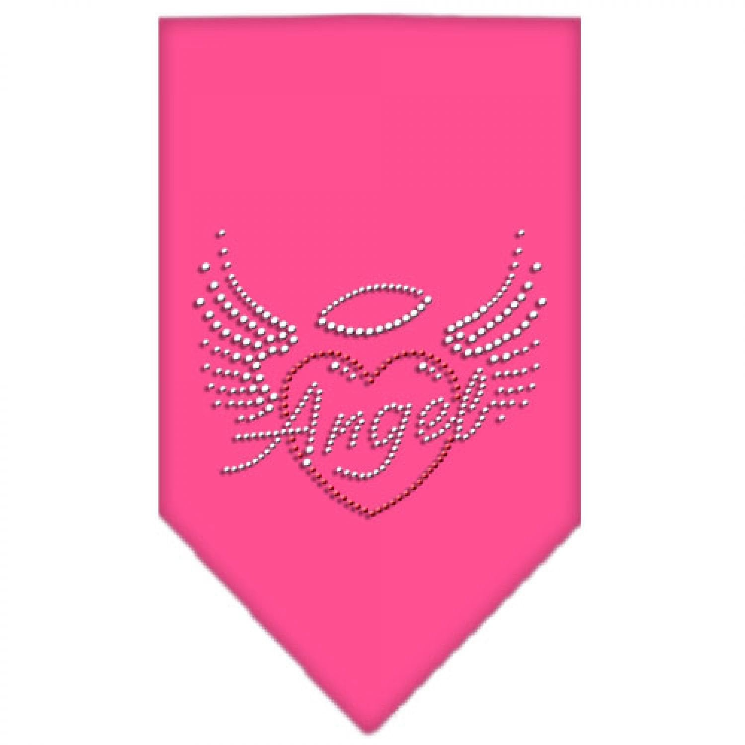 Mirage Pet Products Angel Heart Rhinestone Bandana Bright Pink, Large