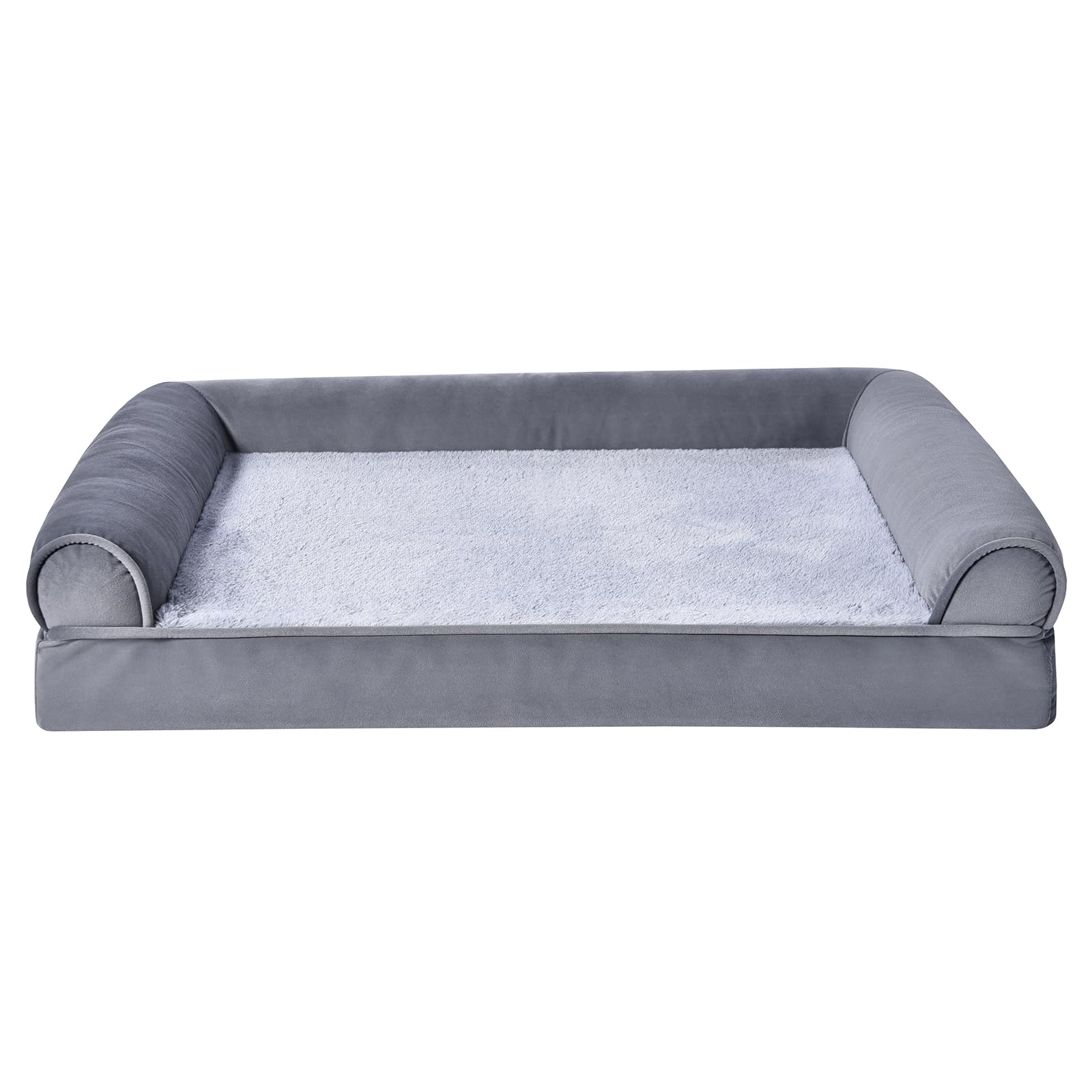 Amazon Basics Foam Living Room Couch Dog Pet Bed With Removable Cover, Grey, 30'' X 20''