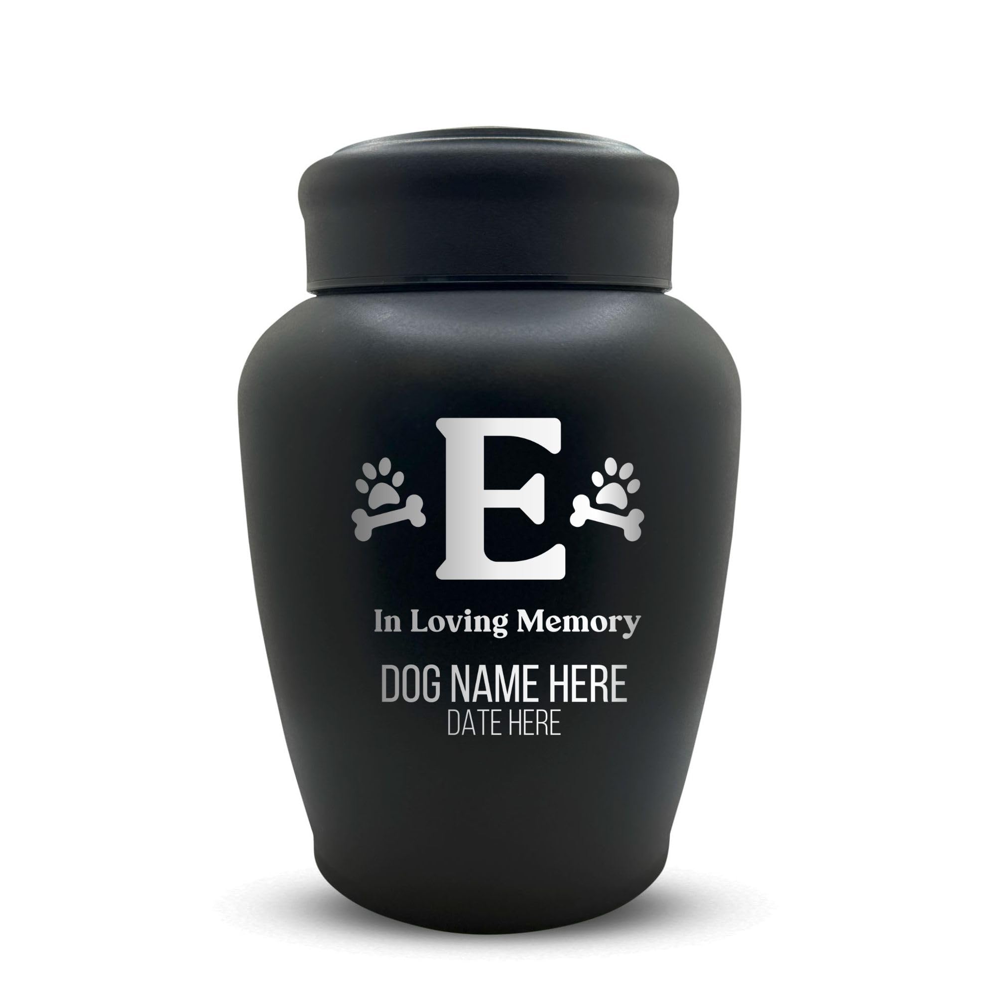 Personalized Custom Engraved Dog Urn With Name And Date - Stainless Steel Large Cremation Urns For Pets Ashes With Airtight Clos